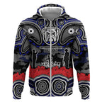 ANZAC Day Canterbury Bankstown Bulldogs Zip Hoodie Military Memorial Aboriginal Indigenous Art