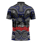 ANZAC Day Canterbury Bankstown Bulldogs Zipper Polo Shirt Military Memorial Aboriginal Indigenous Art