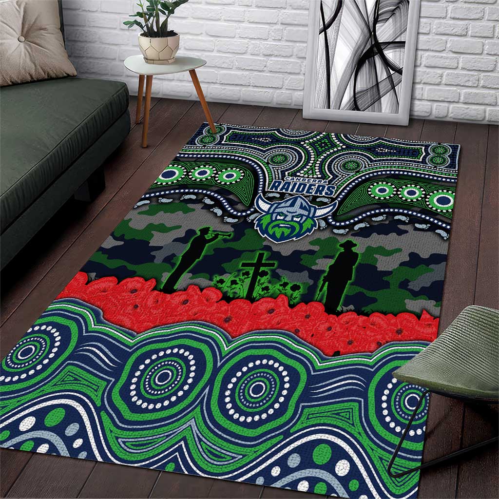 ANZAC Day Canberra Raiders Area Rug Military Memorial Aboriginal Indigenous Art