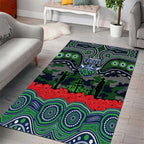 ANZAC Day Canberra Raiders Area Rug Military Memorial Aboriginal Indigenous Art