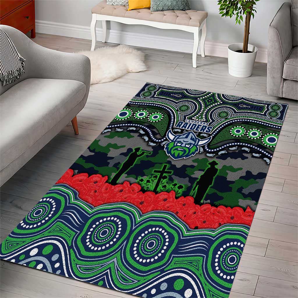 ANZAC Day Canberra Raiders Area Rug Military Memorial Aboriginal Indigenous Art