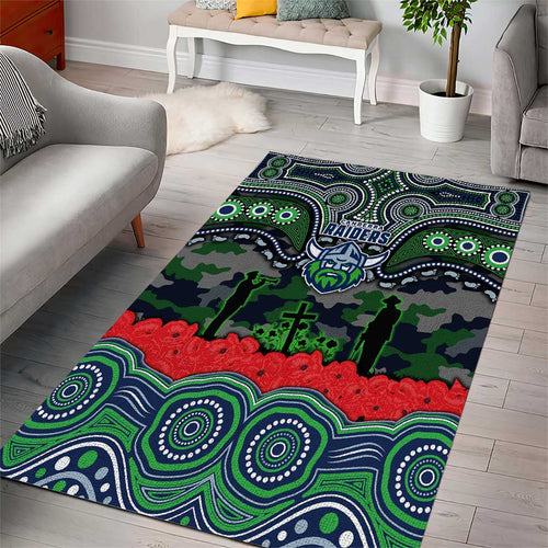 ANZAC Day Canberra Raiders Area Rug Military Memorial Aboriginal Indigenous Art