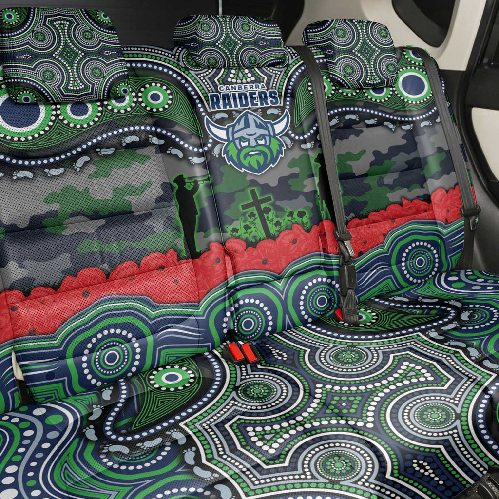 ANZAC Day Canberra Raiders Back Car Seat Cover Military Memorial Aboriginal Indigenous Art