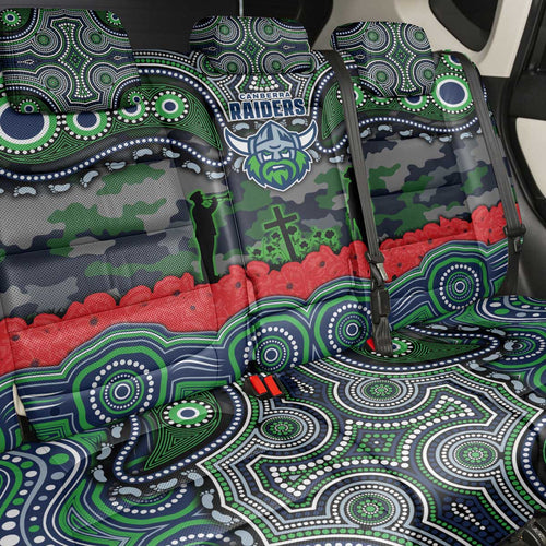 ANZAC Day Canberra Raiders Back Car Seat Cover Military Memorial Aboriginal Indigenous Art