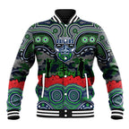 ANZAC Day Canberra Raiders Baseball Jacket Military Memorial Aboriginal Indigenous Art