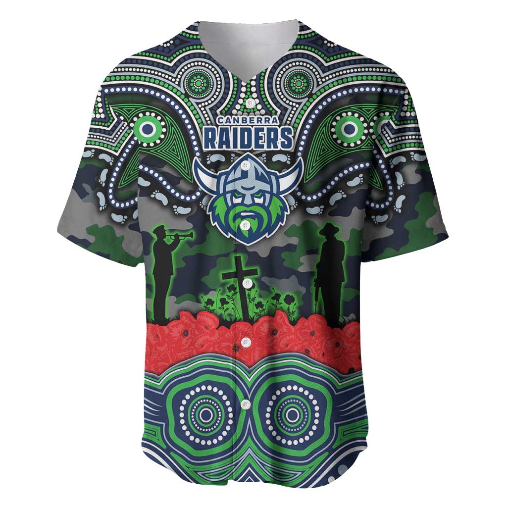 ANZAC Day Canberra Raiders Baseball Jersey Military Memorial Aboriginal Indigenous Art