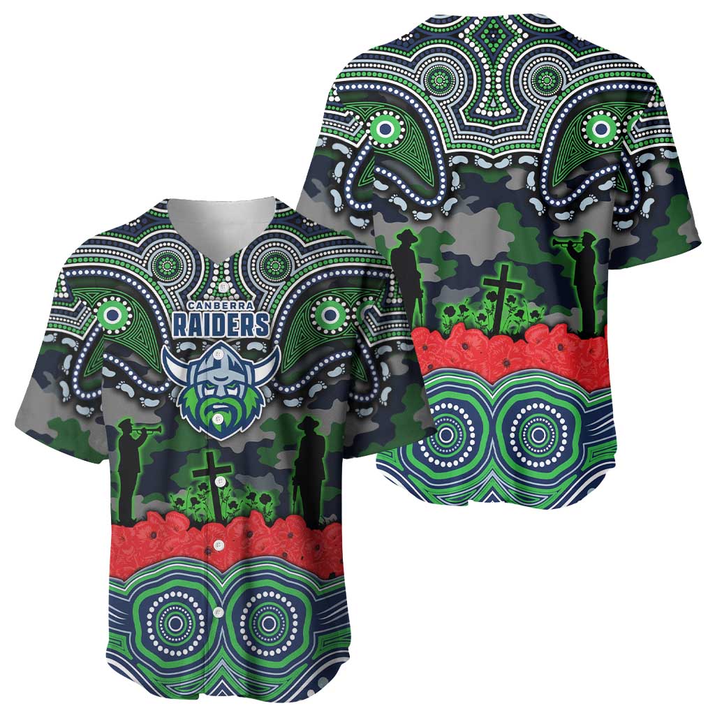 ANZAC Day Canberra Raiders Baseball Jersey Military Memorial Aboriginal Indigenous Art