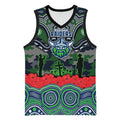 ANZAC Day Canberra Raiders Basketball Jersey Military Memorial Aboriginal Indigenous Art
