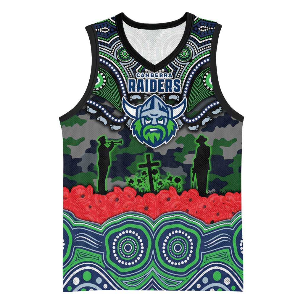 ANZAC Day Canberra Raiders Basketball Jersey Military Memorial Aboriginal Indigenous Art