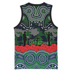 ANZAC Day Canberra Raiders Basketball Jersey Military Memorial Aboriginal Indigenous Art