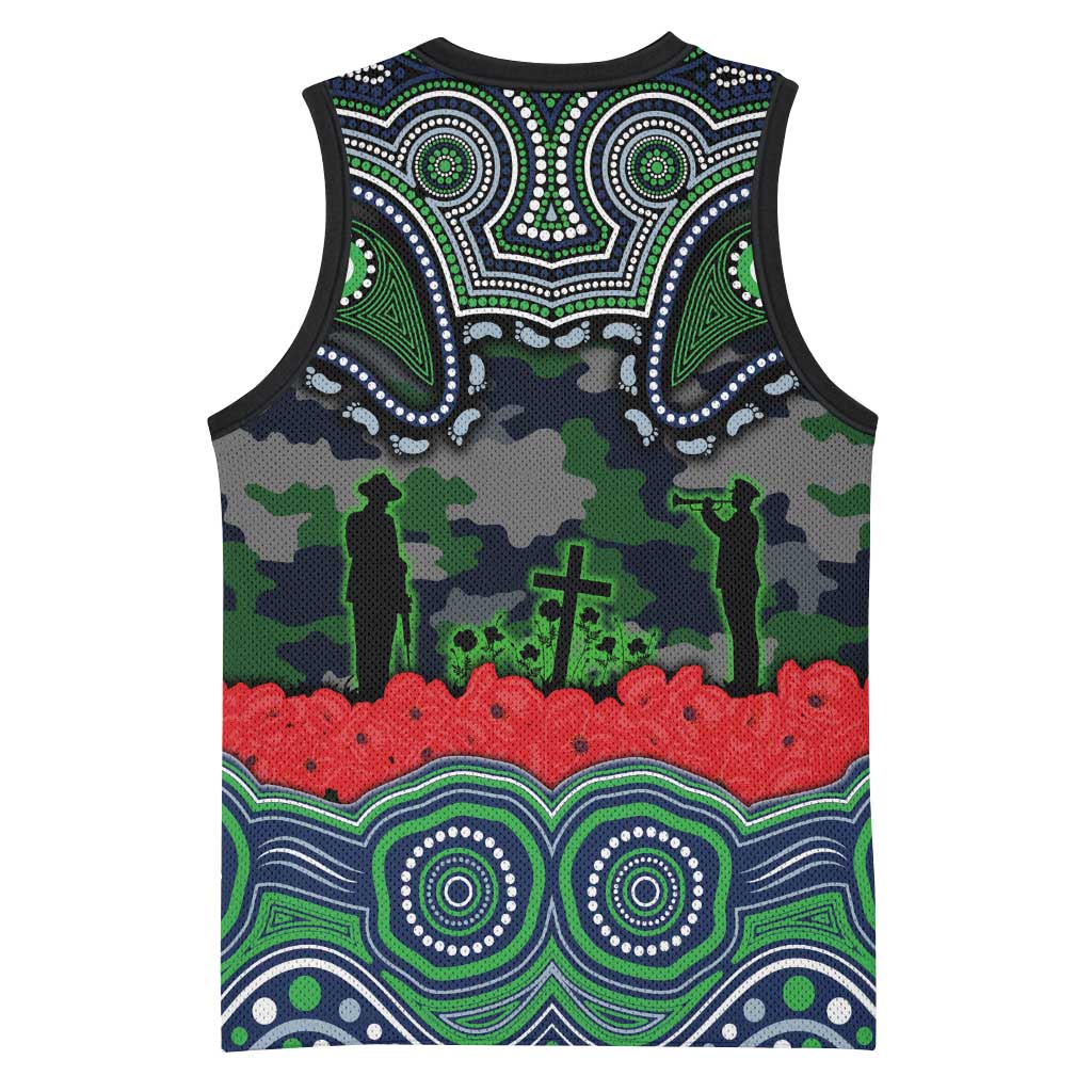 ANZAC Day Canberra Raiders Basketball Jersey Military Memorial Aboriginal Indigenous Art