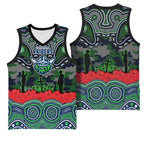 ANZAC Day Canberra Raiders Basketball Jersey Military Memorial Aboriginal Indigenous Art