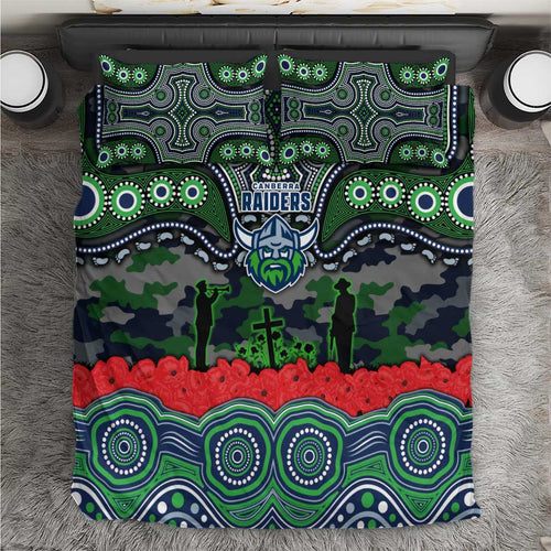 ANZAC Day Canberra Raiders Bedding Set Military Memorial Aboriginal Indigenous Art