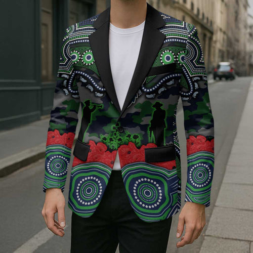 ANZAC Day Canberra Raiders Blazer Military Memorial Aboriginal Indigenous Art