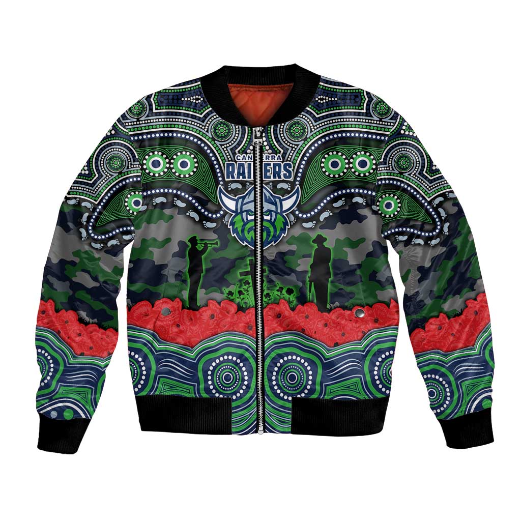 ANZAC Day Canberra Raiders Bomber Jacket Military Memorial Aboriginal Indigenous Art
