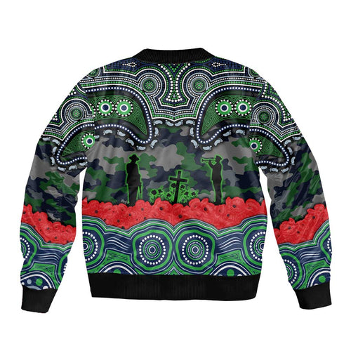 ANZAC Day Canberra Raiders Bomber Jacket Military Memorial Aboriginal Indigenous Art