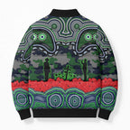 ANZAC Day Canberra Raiders Bomber Puffer Jacket Military Memorial Aboriginal Indigenous Art