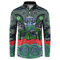 ANZAC Day Canberra Raiders Button Sweatshirt Military Memorial Aboriginal Indigenous Art