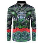 ANZAC Day Canberra Raiders Button Sweatshirt Military Memorial Aboriginal Indigenous Art