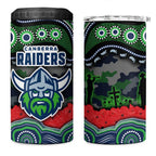 ANZAC Day Canberra Raiders 4 in 1 Can Cooler Tumbler Military Memorial Aboriginal Indigenous Art