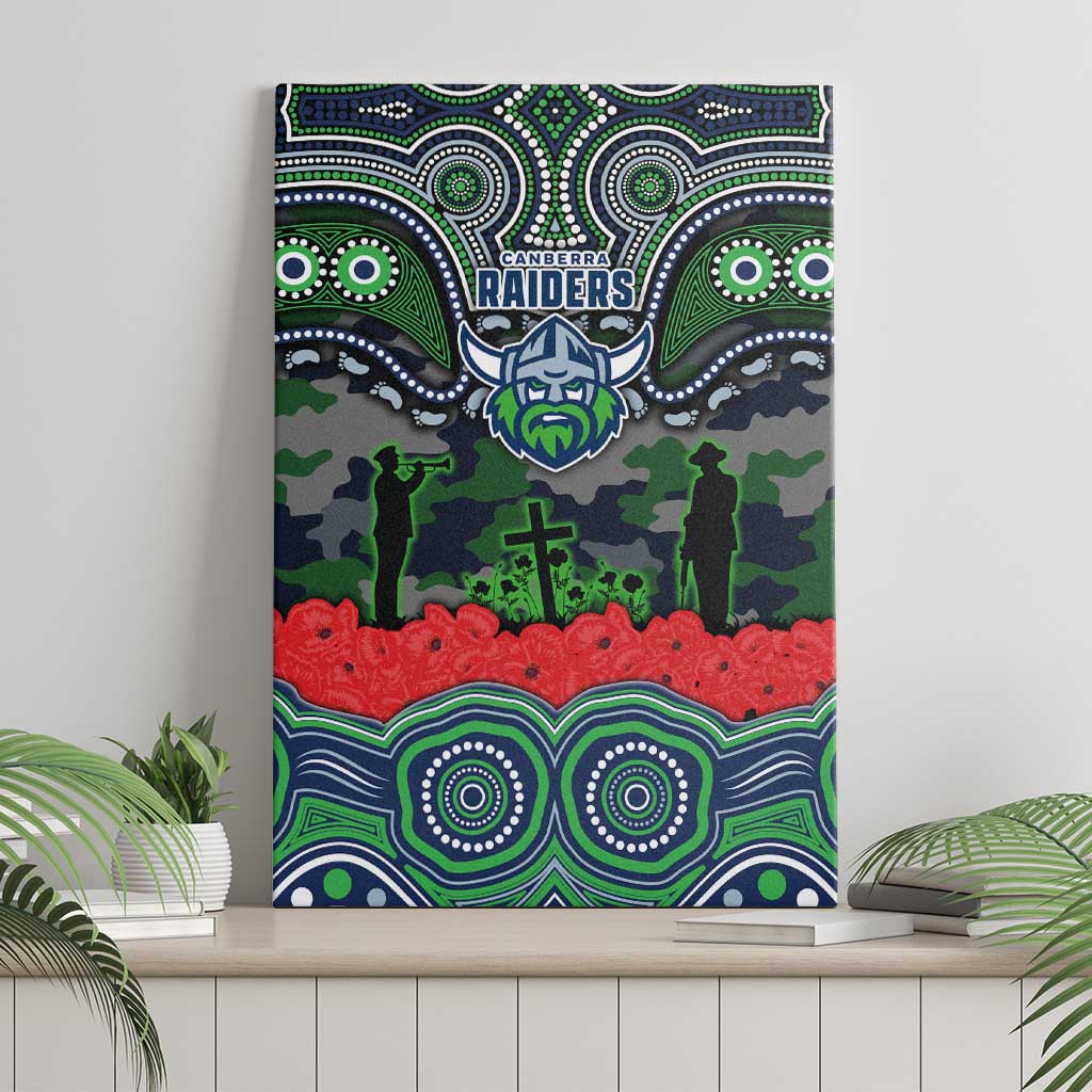 ANZAC Day Canberra Raiders Canvas Wall Art Military Memorial Aboriginal Indigenous Art
