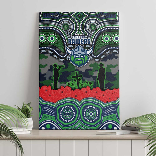 ANZAC Day Canberra Raiders Canvas Wall Art Military Memorial Aboriginal Indigenous Art