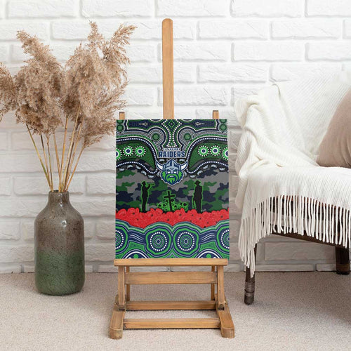 ANZAC Day Canberra Raiders Canvas Wall Art Military Memorial Aboriginal Indigenous Art