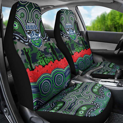 ANZAC Day Canberra Raiders Car Seat Cover Military Memorial Aboriginal Indigenous Art
