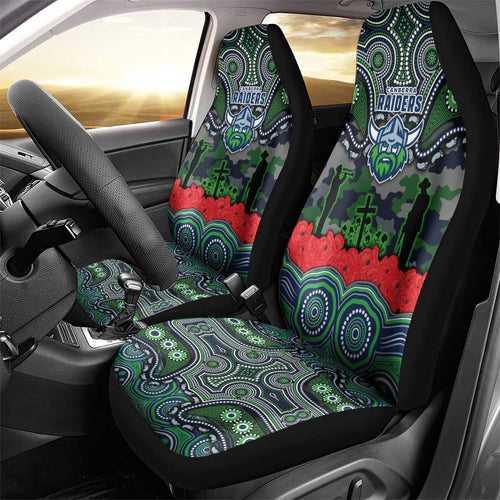 ANZAC Day Canberra Raiders Car Seat Cover Military Memorial Aboriginal Indigenous Art