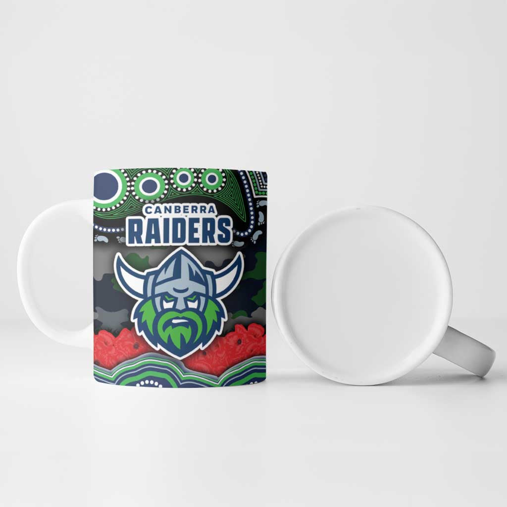 ANZAC Day Canberra Raiders Ceramic Mug Military Memorial Aboriginal Indigenous Art