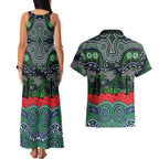 ANZAC Day Canberra Raiders Couples Matching Tank Maxi Dress and Hawaiian Shirt Military Memorial Aboriginal Indigenous Art