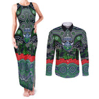 ANZAC Day Canberra Raiders Couples Matching Tank Maxi Dress and Long Sleeve Button Shirt Military Memorial Aboriginal Indigenous Art