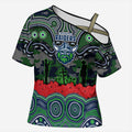 ANZAC Day Canberra Raiders Cross Shoulder Shirt Military Memorial Aboriginal Indigenous Art