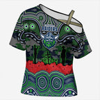 ANZAC Day Canberra Raiders Cross Shoulder Shirt Military Memorial Aboriginal Indigenous Art
