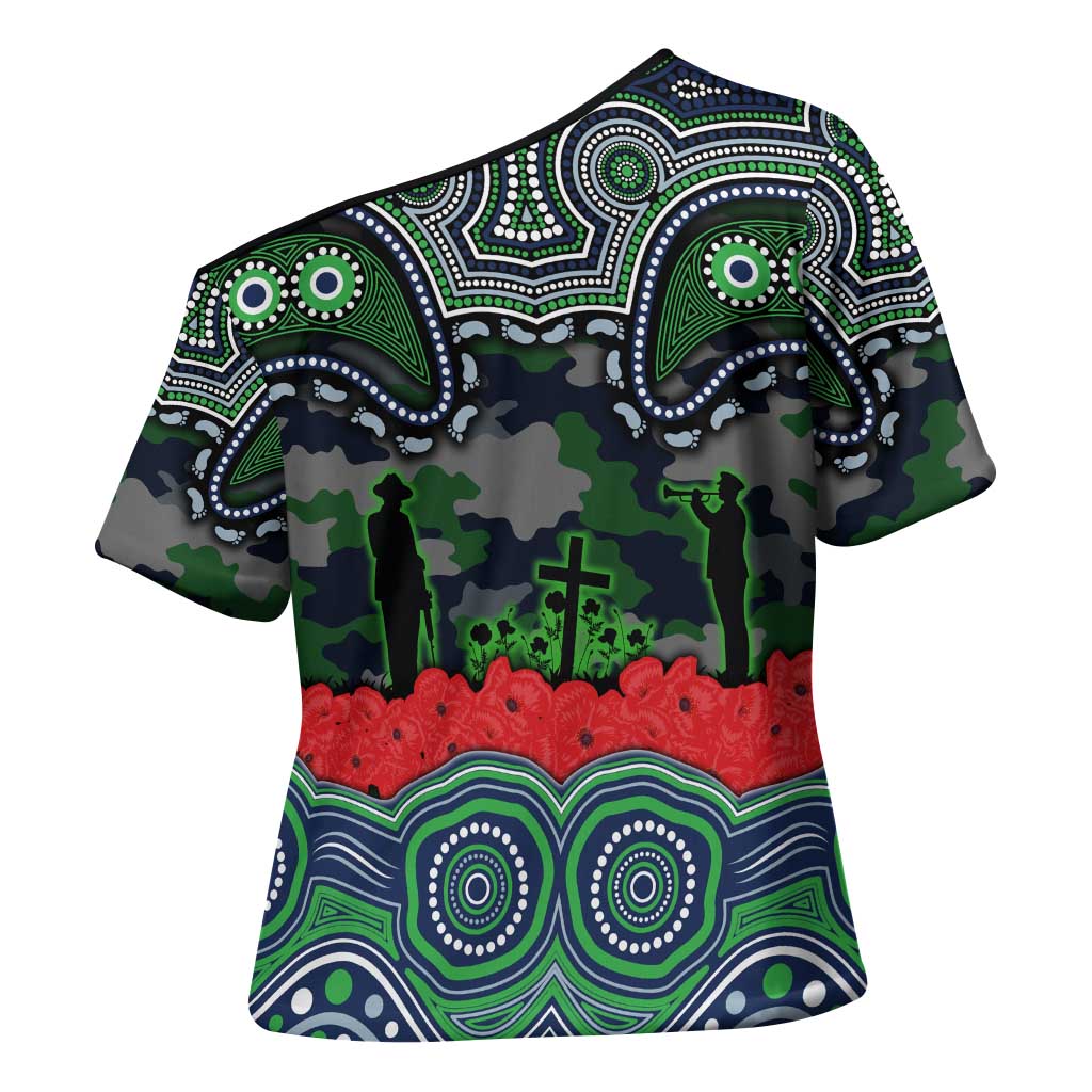 ANZAC Day Canberra Raiders Cross Shoulder Shirt Military Memorial Aboriginal Indigenous Art