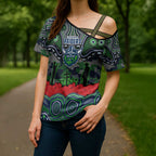 ANZAC Day Canberra Raiders Cross Shoulder Shirt Military Memorial Aboriginal Indigenous Art
