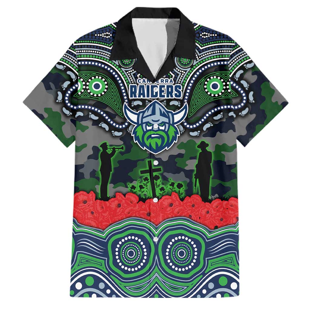 ANZAC Day Canberra Raiders Family Matching Summer Maxi Dress and Hawaiian Shirt Military Memorial Aboriginal Indigenous Art