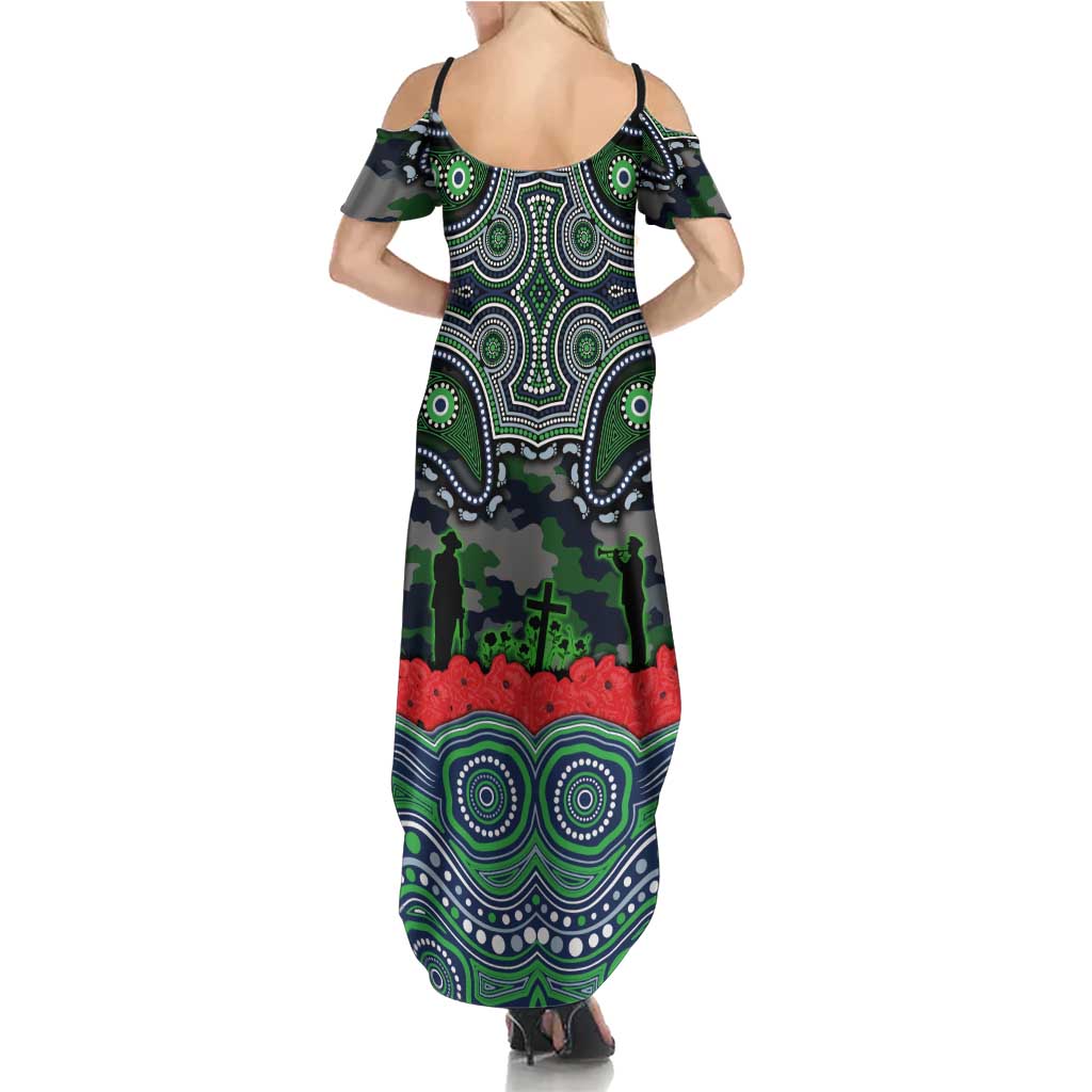 ANZAC Day Canberra Raiders Family Matching Summer Maxi Dress and Hawaiian Shirt Military Memorial Aboriginal Indigenous Art
