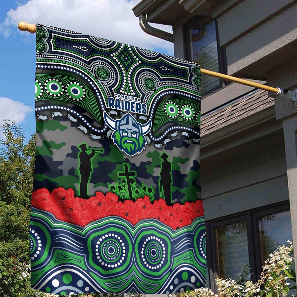 ANZAC Day Canberra Raiders Garden Flag Military Memorial Aboriginal Indigenous Art