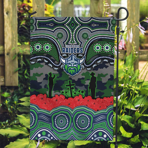 ANZAC Day Canberra Raiders Garden Flag Military Memorial Aboriginal Indigenous Art