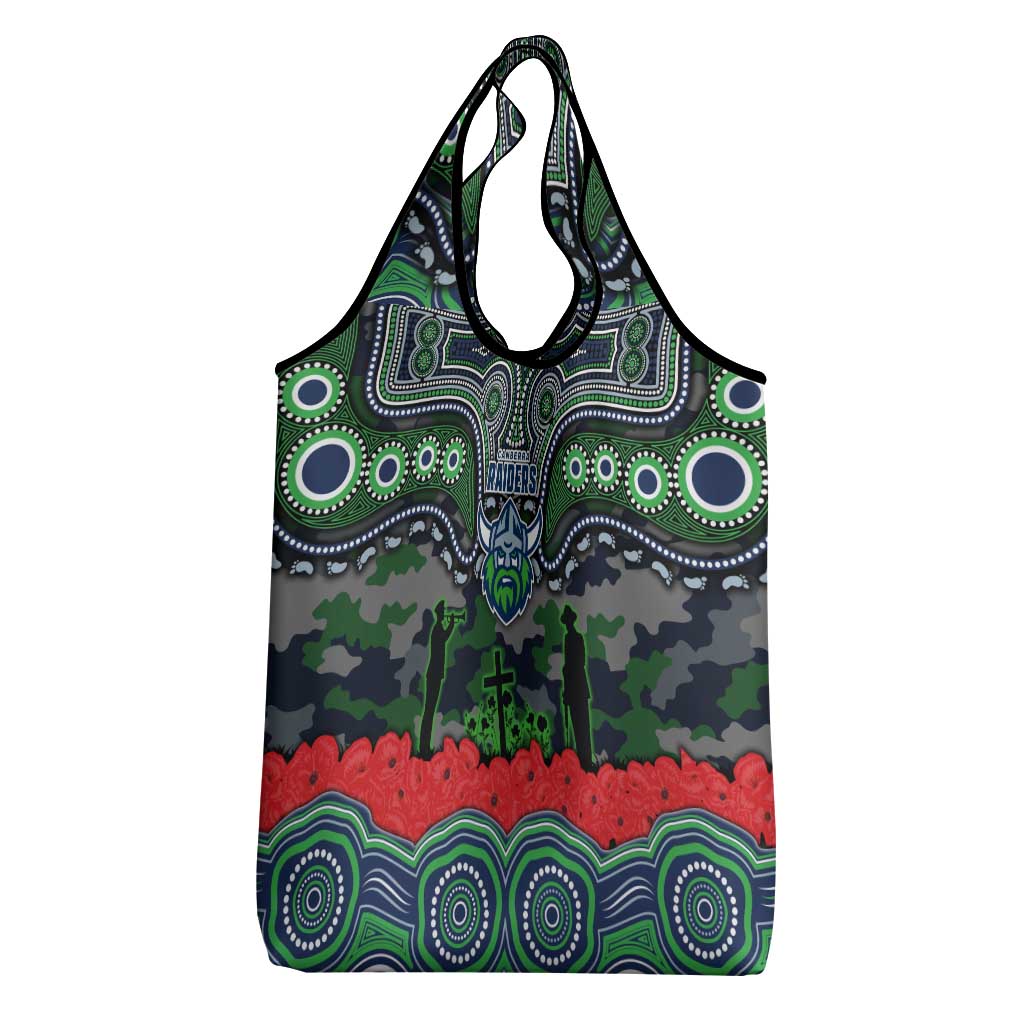 ANZAC Day Canberra Raiders Grocery Bag Military Memorial Aboriginal Indigenous Art
