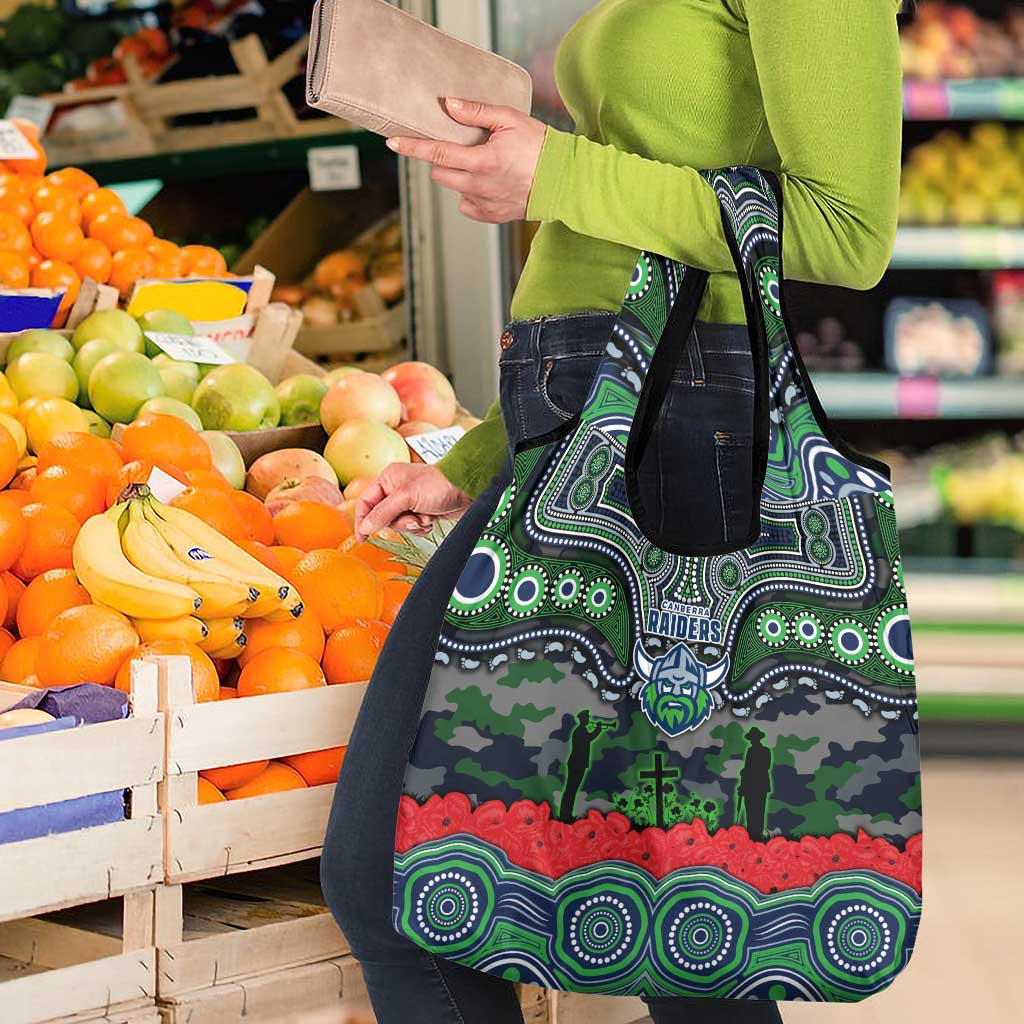 ANZAC Day Canberra Raiders Grocery Bag Military Memorial Aboriginal Indigenous Art