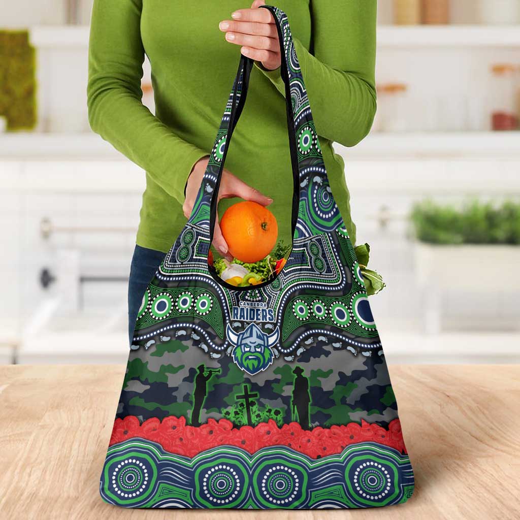 ANZAC Day Canberra Raiders Grocery Bag Military Memorial Aboriginal Indigenous Art