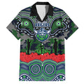 ANZAC Day Canberra Raiders Hawaiian Shirt Military Memorial Aboriginal Indigenous Art