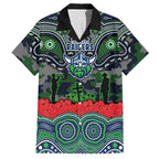 ANZAC Day Canberra Raiders Hawaiian Shirt Military Memorial Aboriginal Indigenous Art