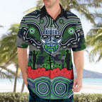 ANZAC Day Canberra Raiders Hawaiian Shirt Military Memorial Aboriginal Indigenous Art