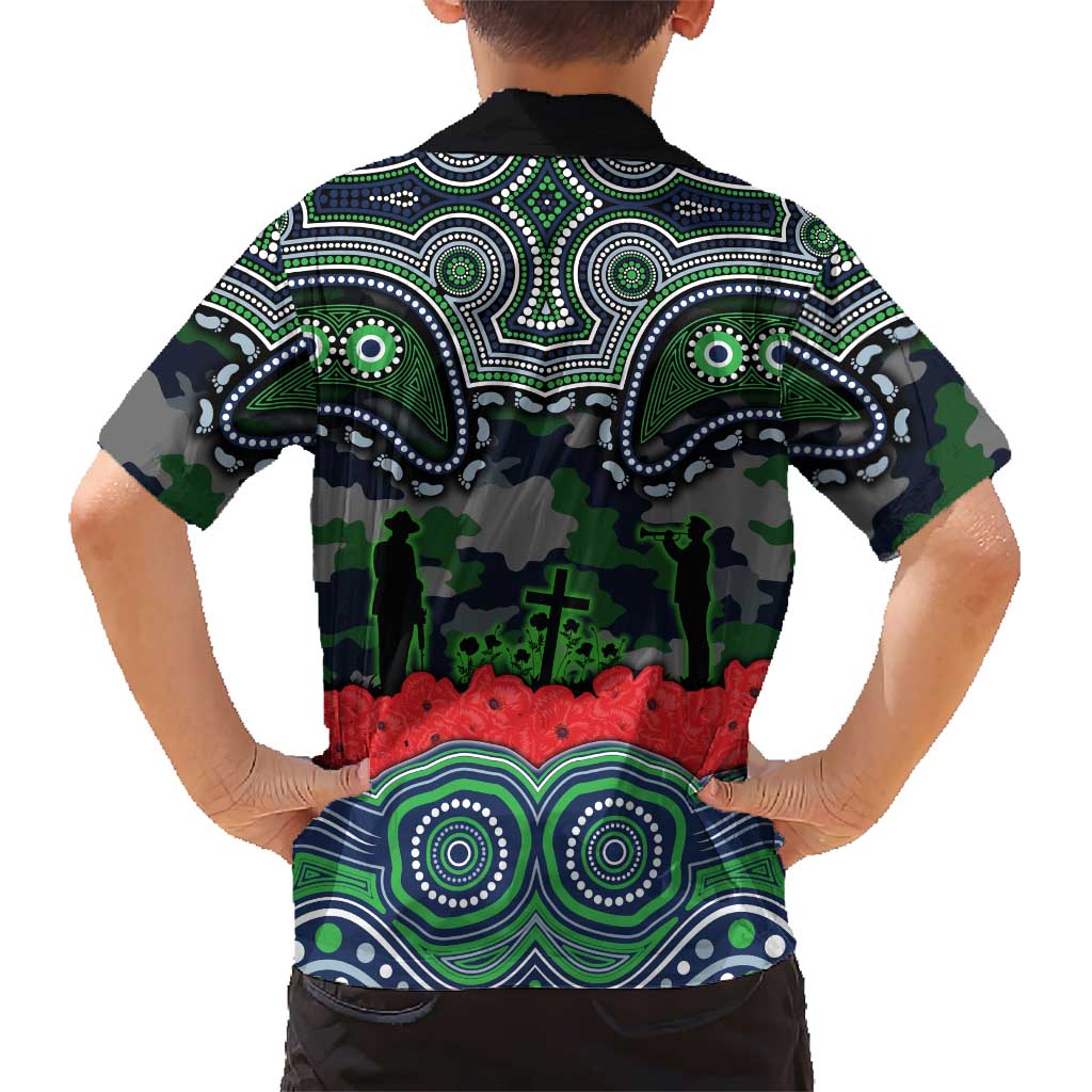 ANZAC Day Canberra Raiders Hawaiian Shirt Military Memorial Aboriginal Indigenous Art