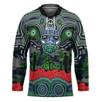 ANZAC Day Canberra Raiders Hockey Jersey Military Memorial Aboriginal Indigenous Art