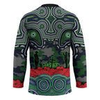 ANZAC Day Canberra Raiders Hockey Jersey Military Memorial Aboriginal Indigenous Art