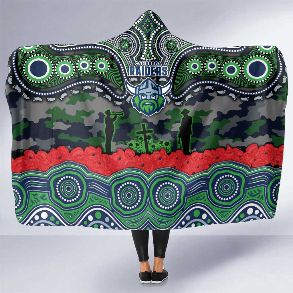 ANZAC Day Canberra Raiders Hooded Blanket Military Memorial Aboriginal Indigenous Art